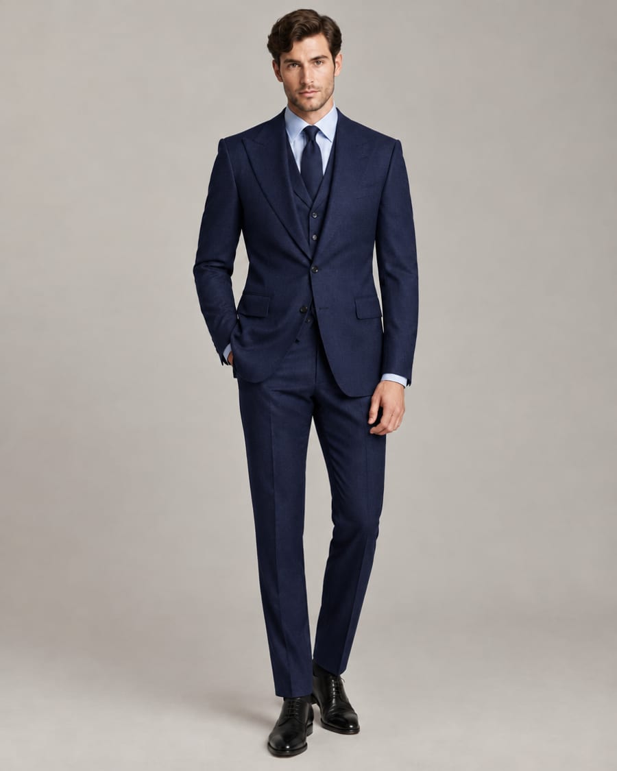 Men's 3-Piece Suit in navy cloth