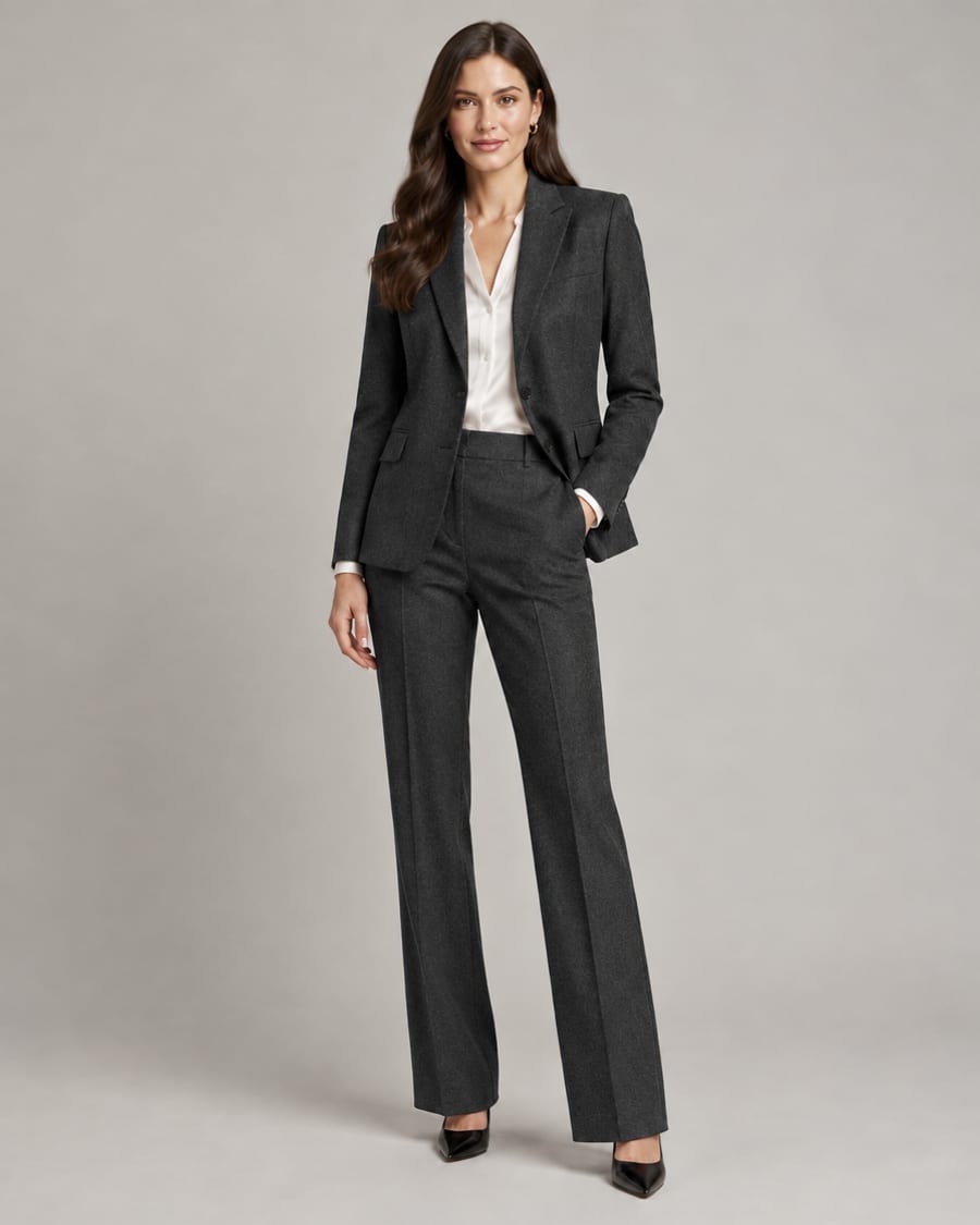 Women's 2-Piece Suit in charcoal cloth